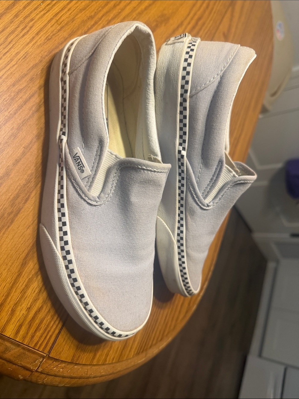 Vans Kids Slip-On Canvas Sneakers in Light Gray - Picture 2 of 4